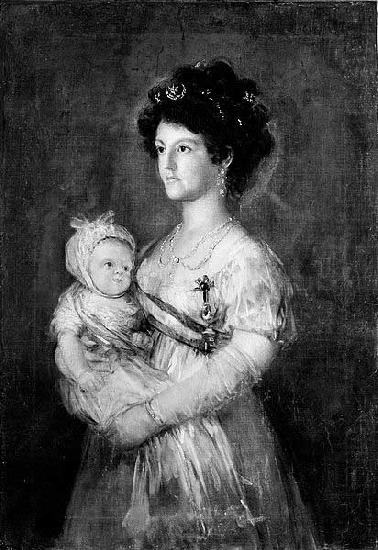 After Francisco de Goya Queen of Etruria and her son Charles of Parma china oil painting image